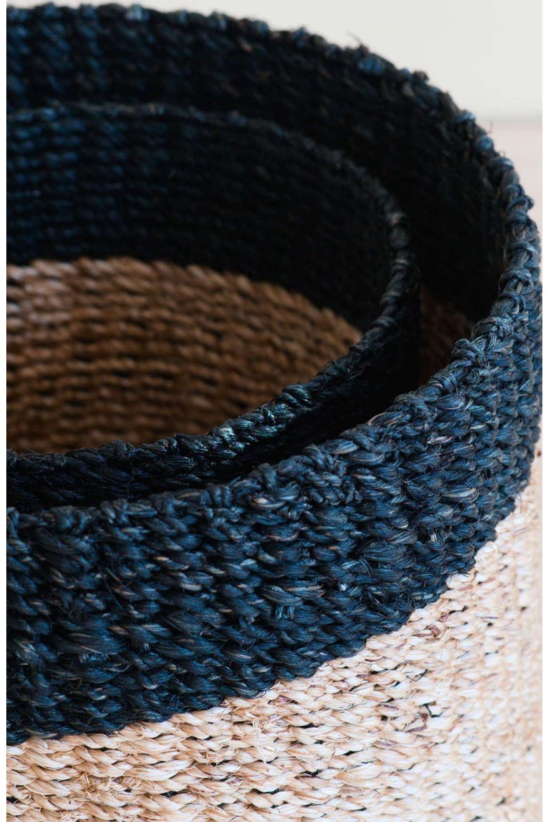 Square Tabletop Basket with Handles, Alternate, color, Natural