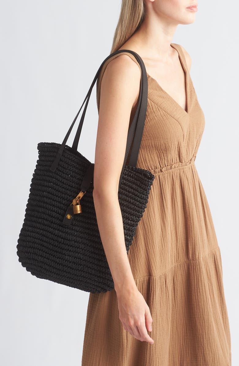 Kurt Geiger London Brixton Raffia Tote Bag, Alternate, color,