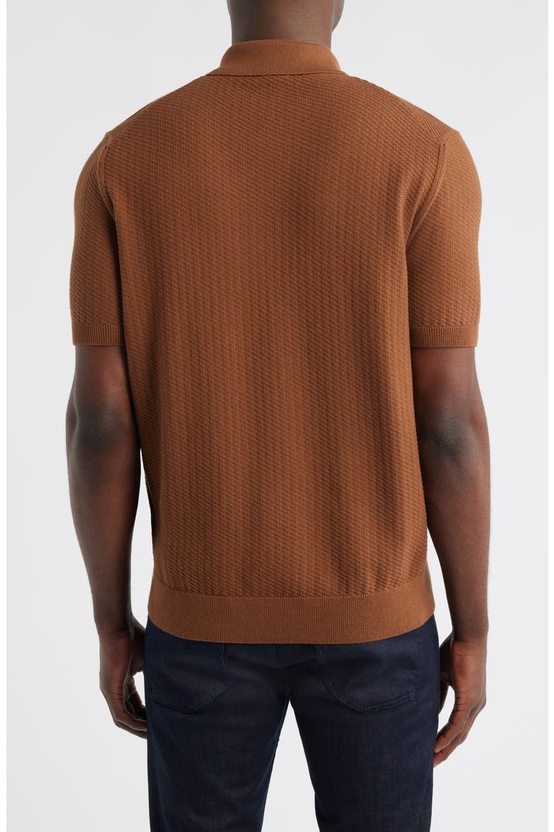 Iseppo Short Sleeve Cardigan, Alternate, color, MEDIUM BROWN