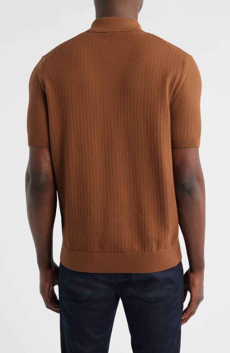 BOSS Iseppo Short Sleeve Cardigan, Alternate, color, Medium Brown