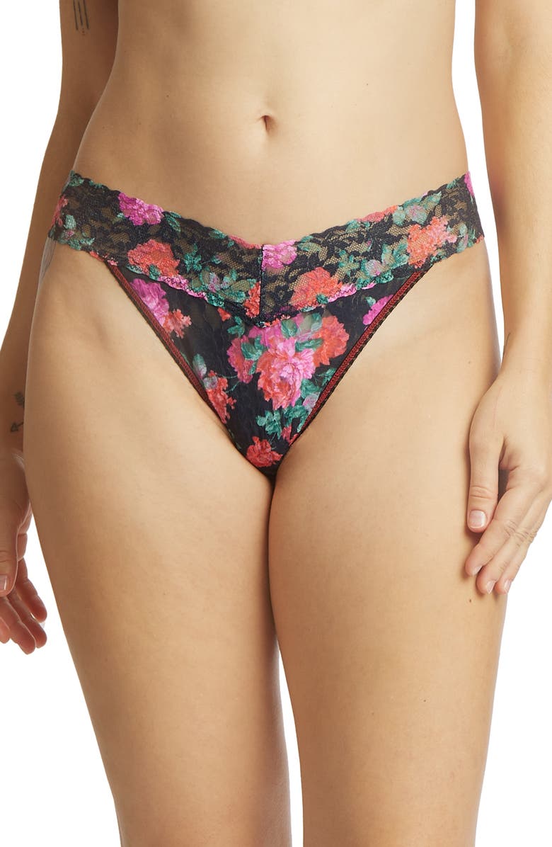 Hanky Panky Print Original Rise Thong, Main, color, Autobiography