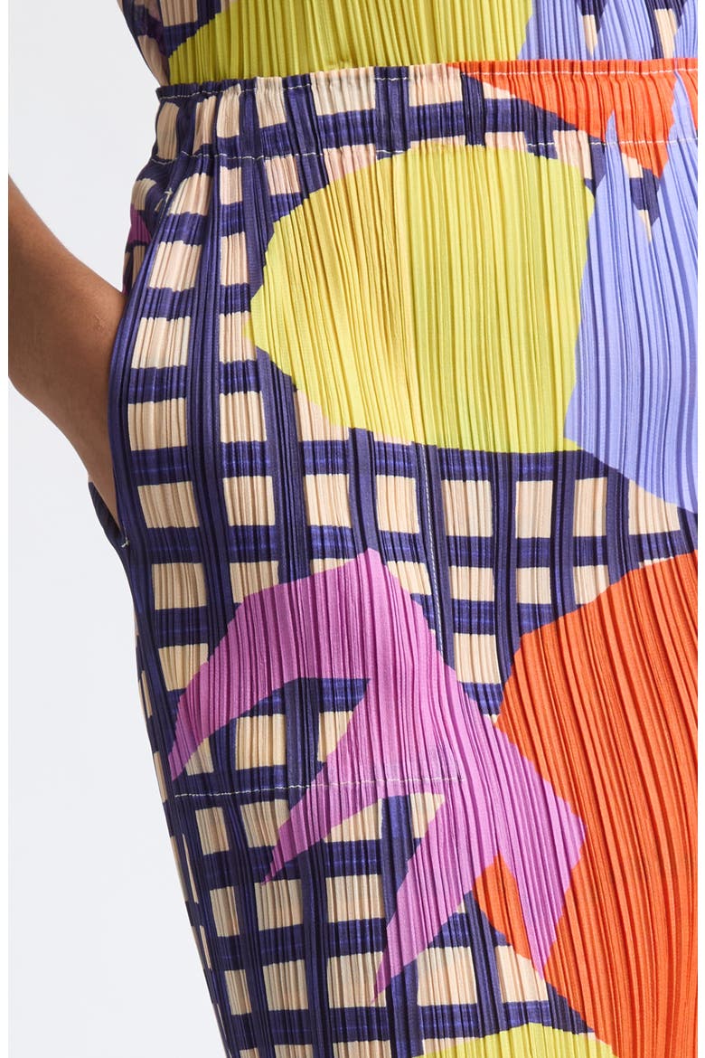 Market Plissé Midi Skirt, Alternate, color, TOMATO