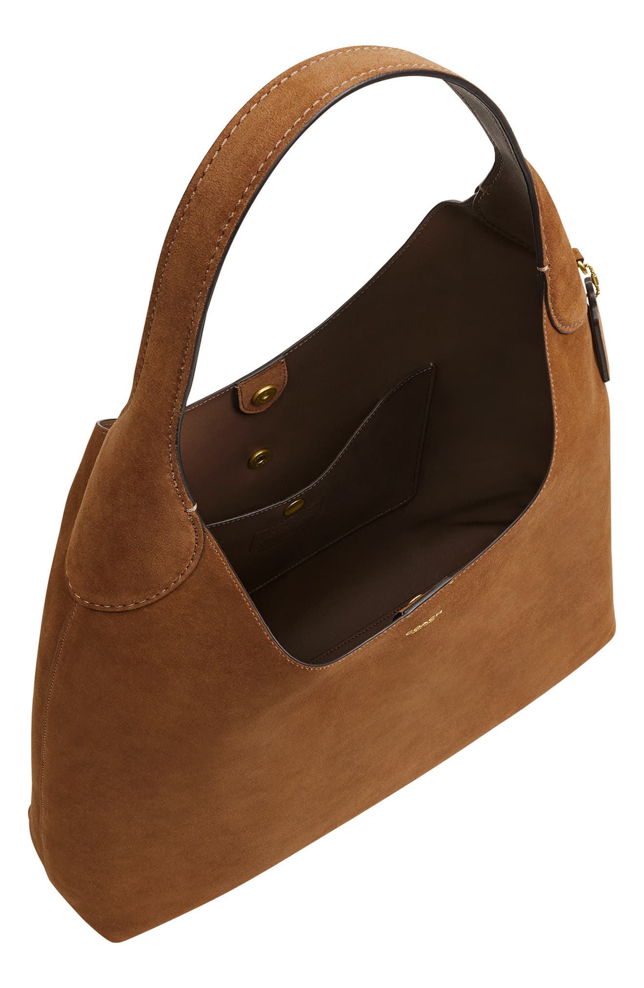 COACH Brooklyn 39 Suede Shoulder Bag, Alternate, color, 