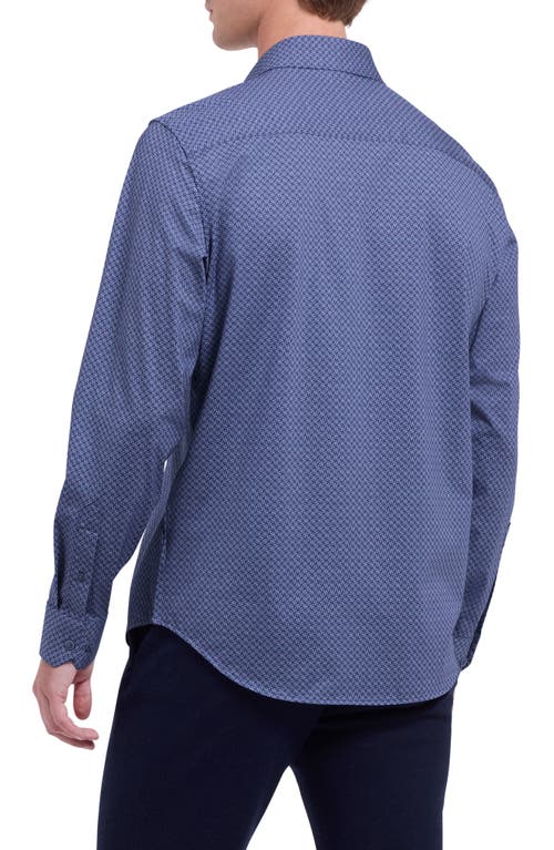 Bugatchi Jimmy Ooohcotton® Geo Print Button-up Shirt In Gray
