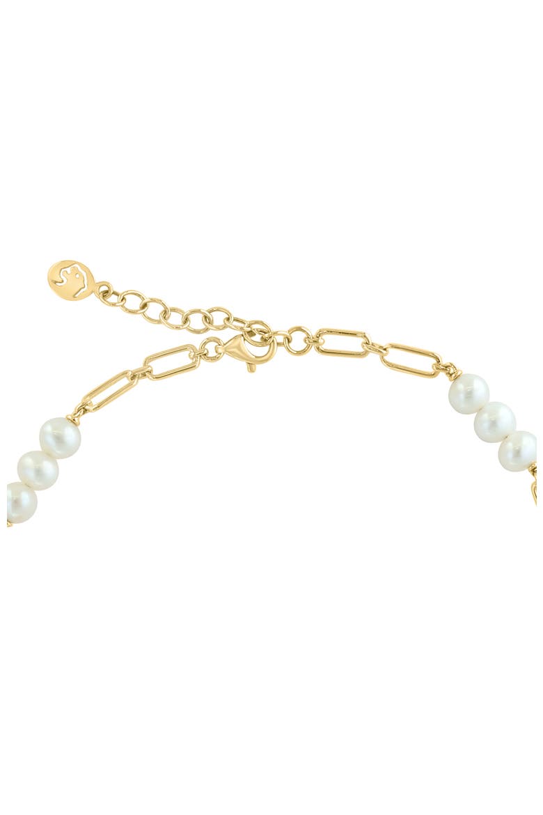 14K ,Fresh Water Pearl Bracelet, Alternate, color, Hematite and FW Blush Pearl