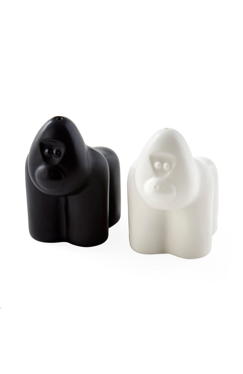 Jonathan Adler Gorilla Salt And Pepper Shaker Set In Black/white