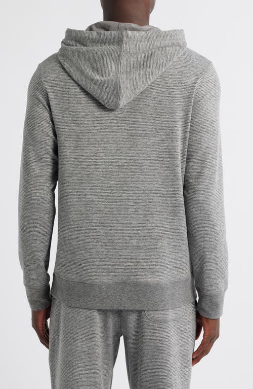 Daniel Buchler Pinstripe Pajama Hoodie In Gray