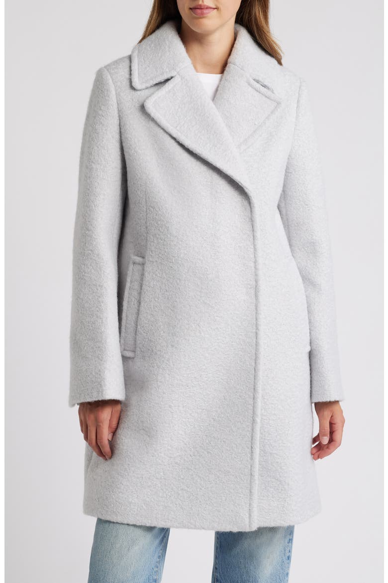 Bouclé Swing Coat, Main, color, SILVER GREY