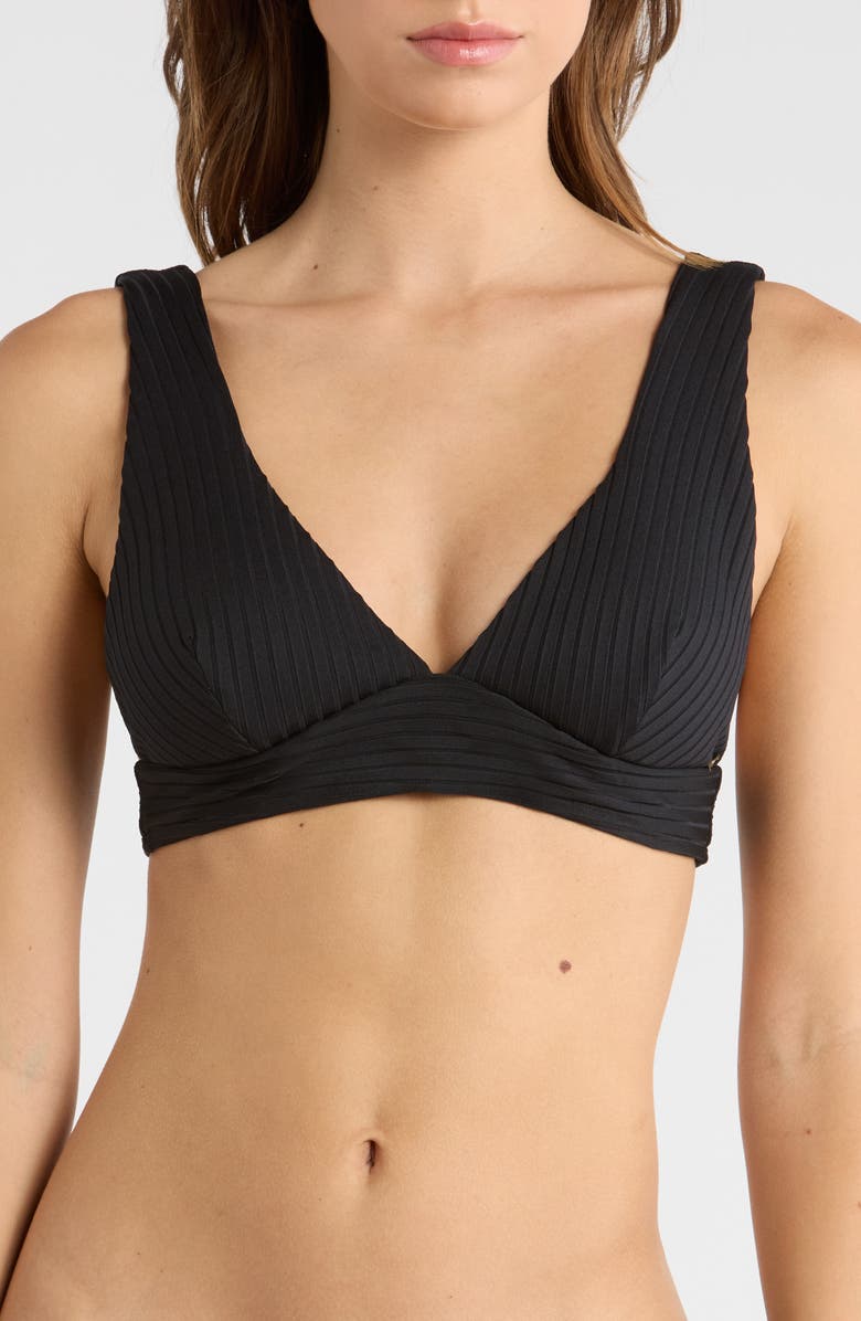 Rip Curl Premium Surf Rib Bikini Top, Main, color, Black