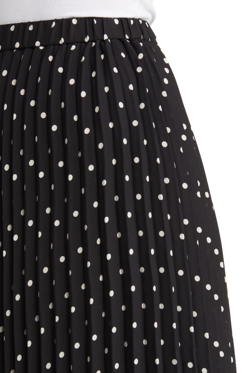 Anne Klein Polka Dot Pleat Midi Skirt, Alternate, color,