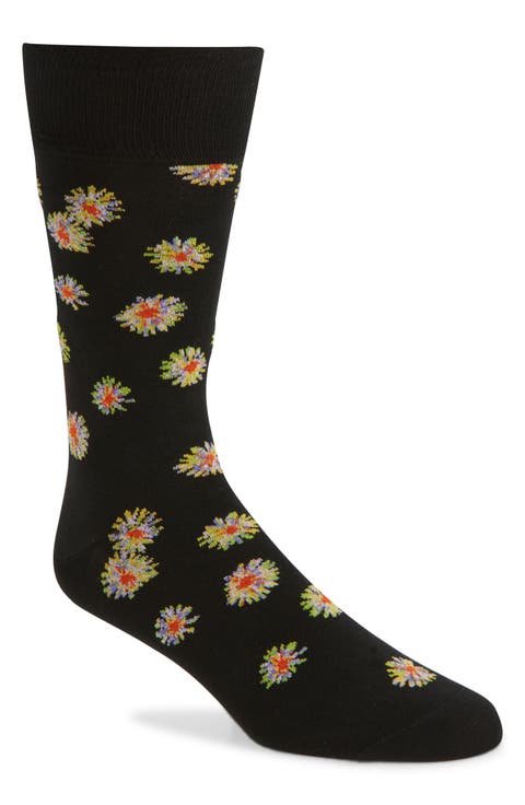Lumin Floral Cotton Blend Socks