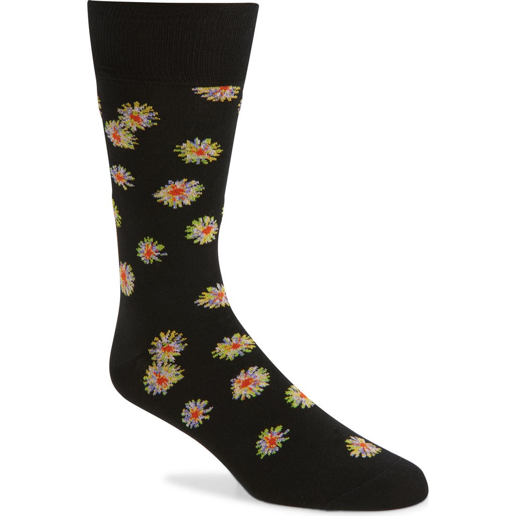 Paul Smith Lumin Floral Cotton Blend Socks In Black