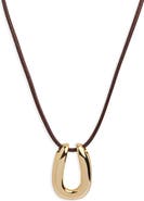 Argento Vivo Sterling Silver Serena Horseshoe Pendant Cord Necklace