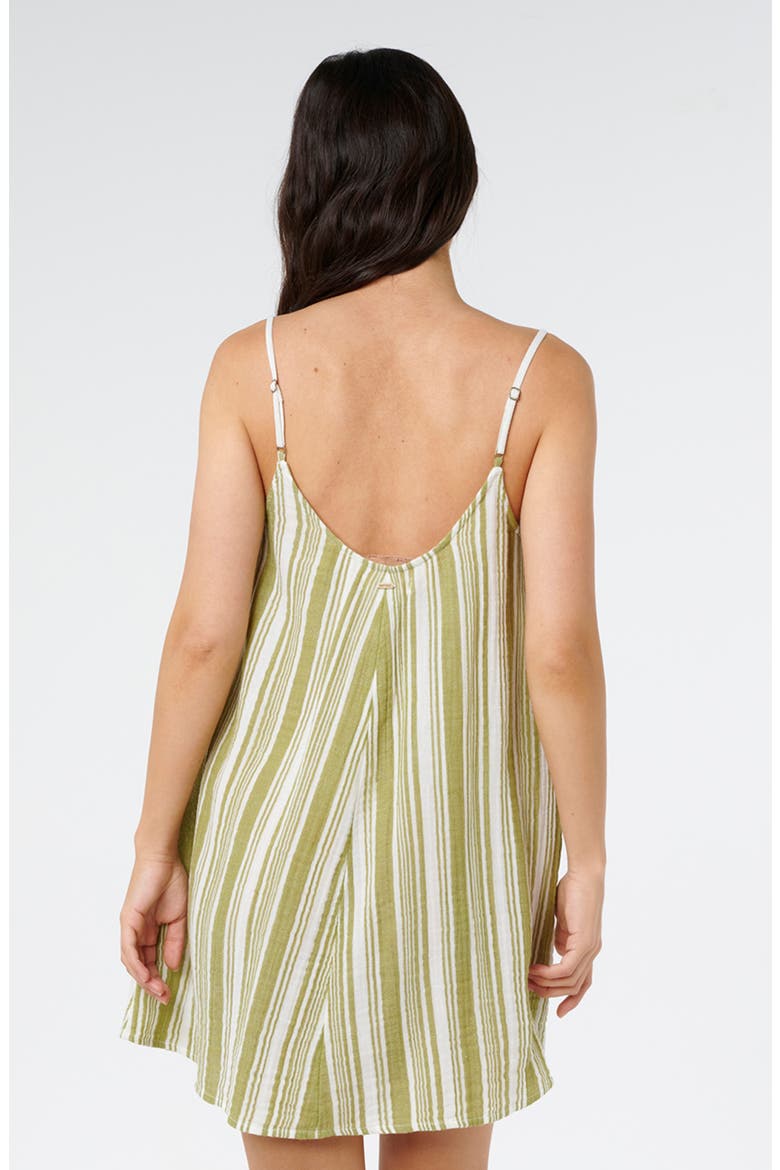 Surf Stripe Cotton Gauze Cover-Up Dress, Alternate, color, OLIVE