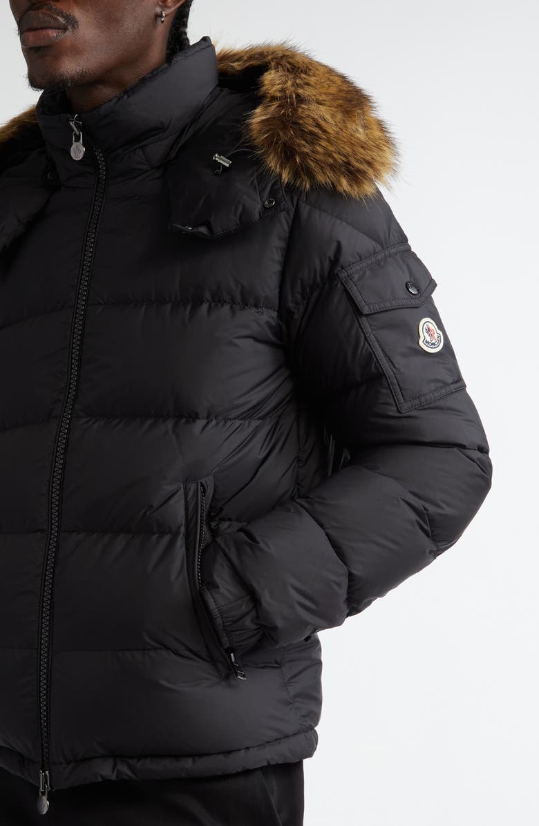Moncler Mayaf Hooded Down Jacket with Faux Fur Trim, Alternate, color, 