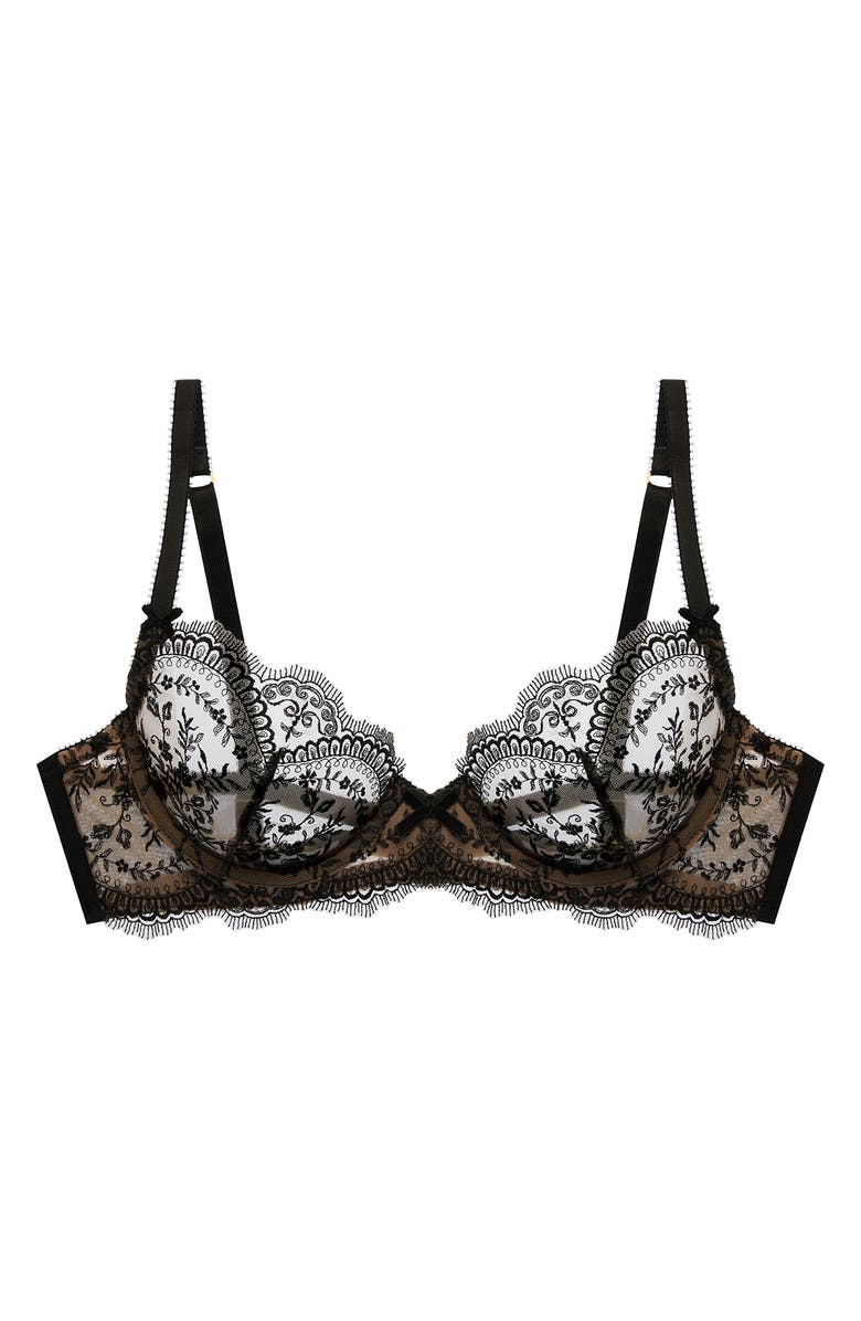 Dita Von Teese Severine Underwire Balconette Bra, Alternate, color, Black