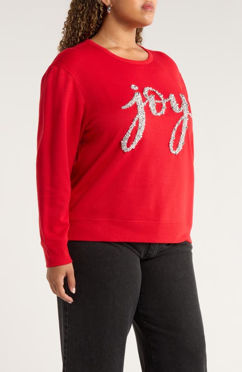 Caslonr Caslon(r) Joy Embellished Cotton Blend Sweatshirt In Red