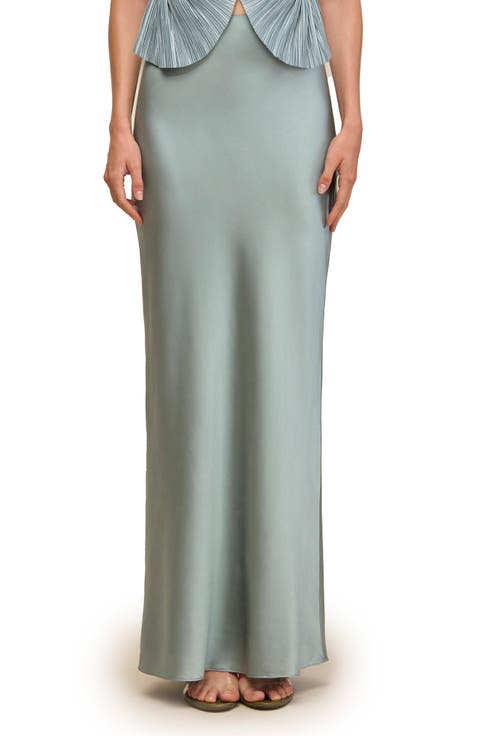 Chantel Stretch Silk Bias Cut Skirt