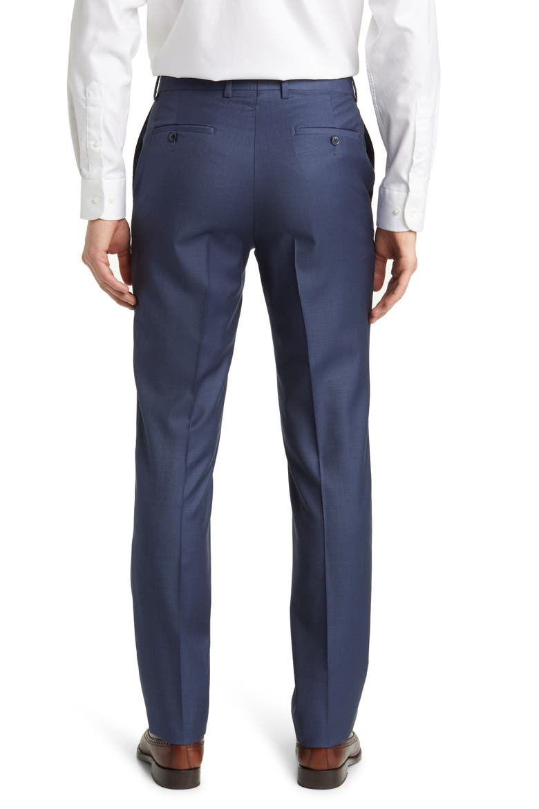 Harker Flat Front Wool Dress Pants, Alternate, color, BLUE