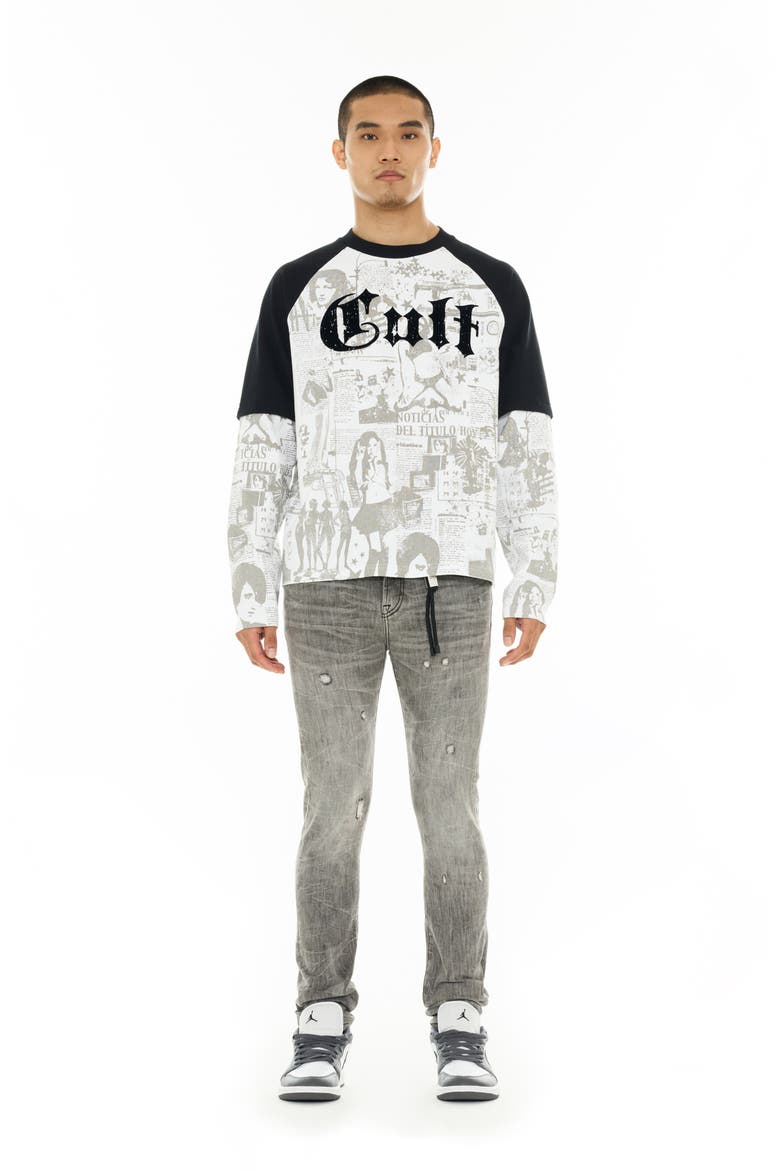 Layered Long Sleeve Raglan T-Shirt, Alternate, color, WHITE