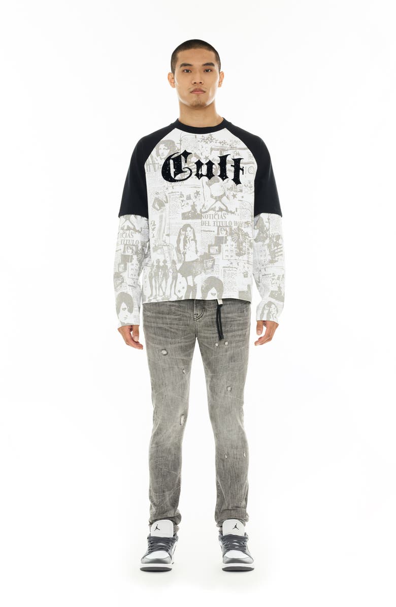Cult of Individuality Layered Long Sleeve Raglan T-Shirt, Alternate, color,