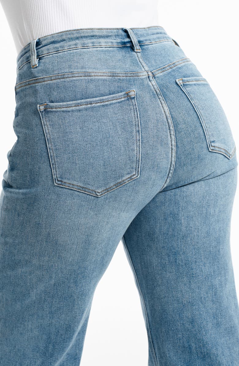 Bayeas Frayed Mid Rise Wide Leg Jeans, Alternate, color,