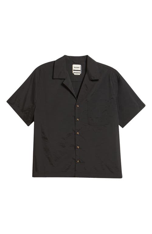 Rizort Kore Stretch Nylon Camp Shirt In Black