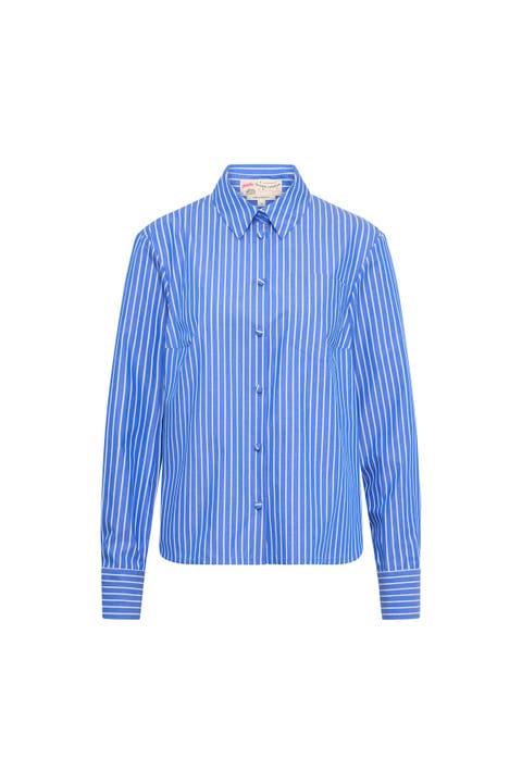 Striped Blouse With Printed Silk Back