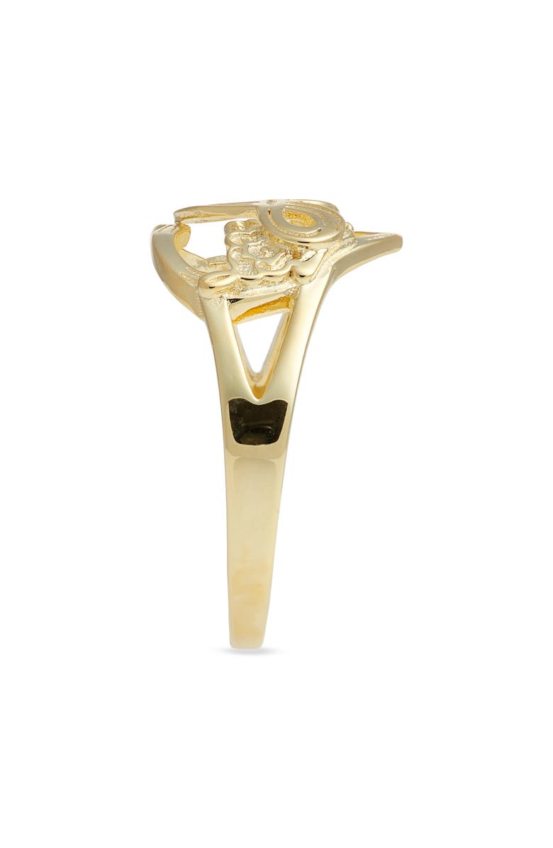 The M Jewelers The Cutout Flower Heart Letter Ring, Alternate, color, Gold