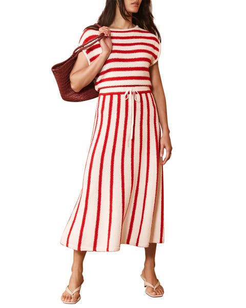 Striped Knit Midi Dress