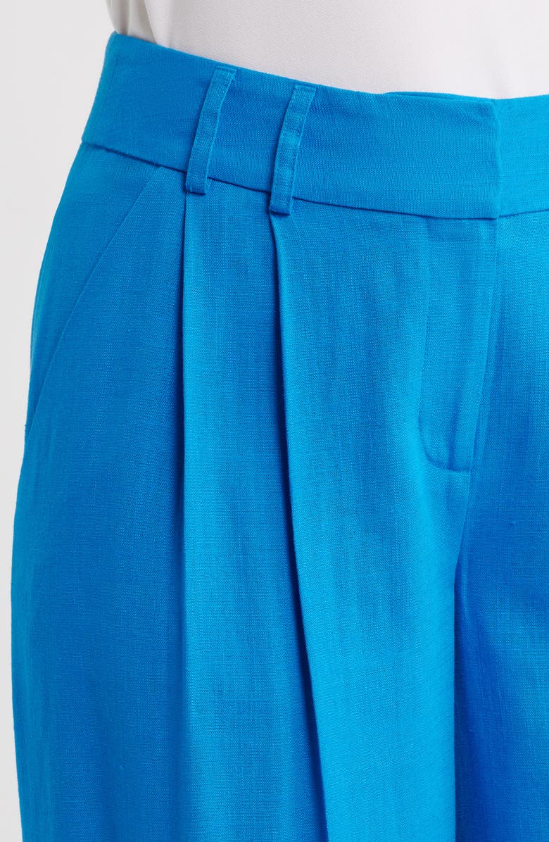Tahari ASL Pleated Wide Leg Pants, Alternate, color, Blue Jewel