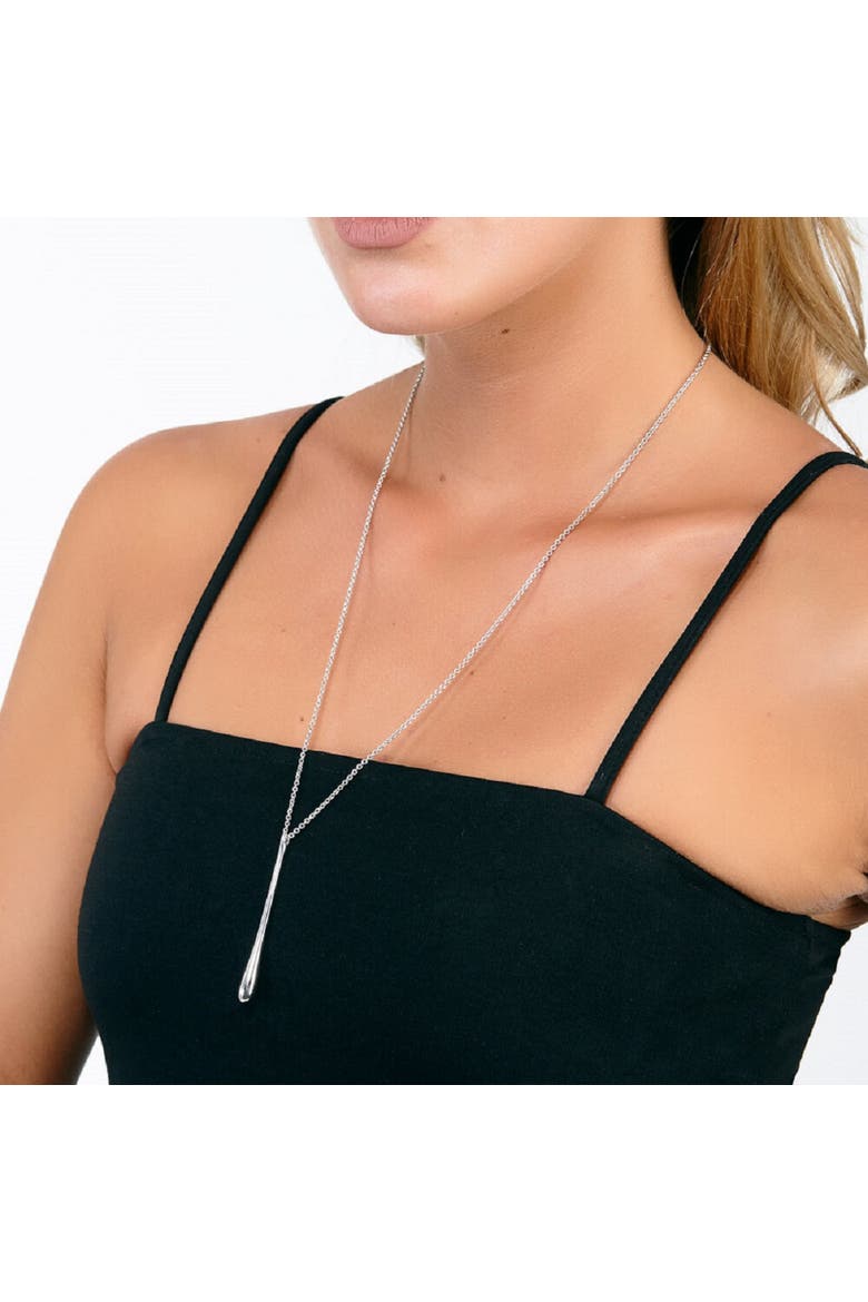 Long Drop Necklace, Alternate, color, Sterling Silver