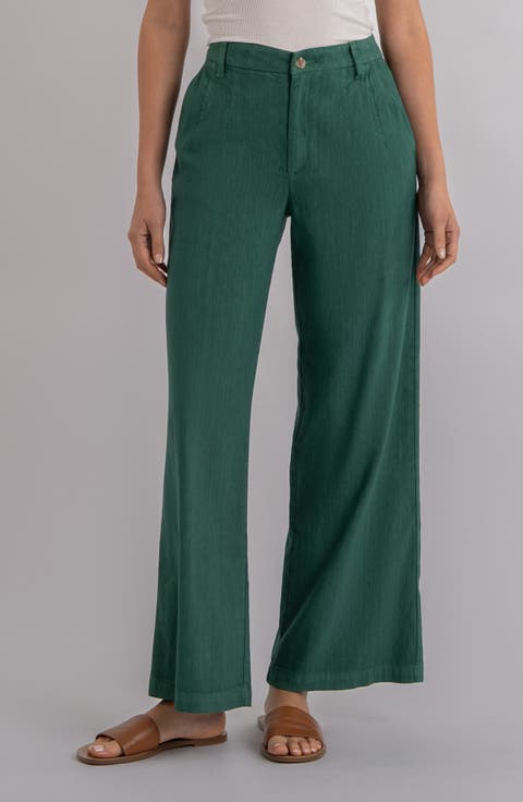 Meg High Waist Linen Blend Wide Leg Pants