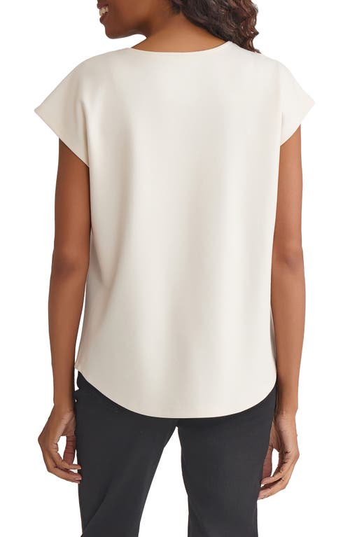 Jones New York Drop Shoulder Contrast Trim Top