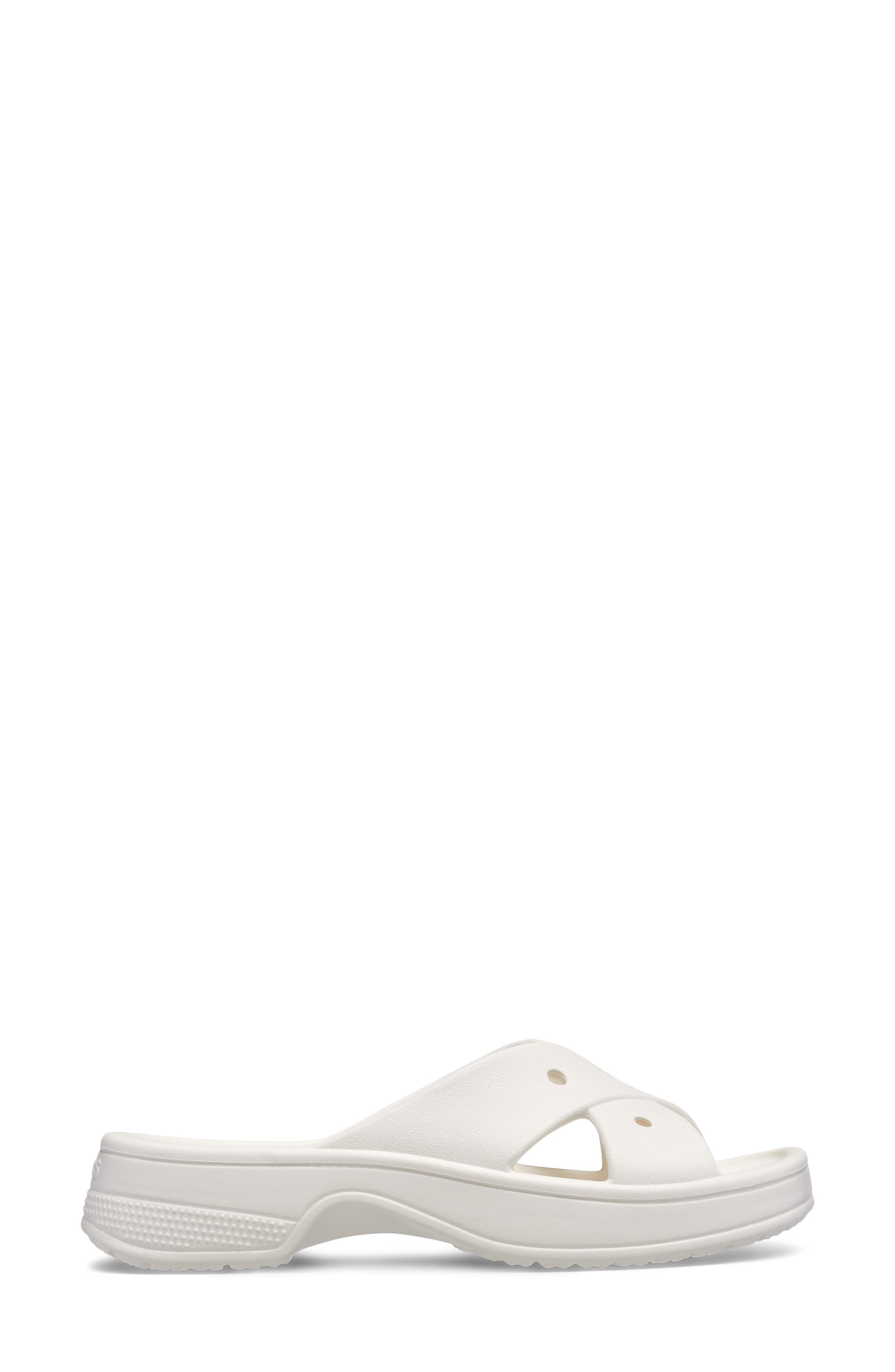 CROCS Cross Strap Slide Sandal, Alternate, color, Chalk