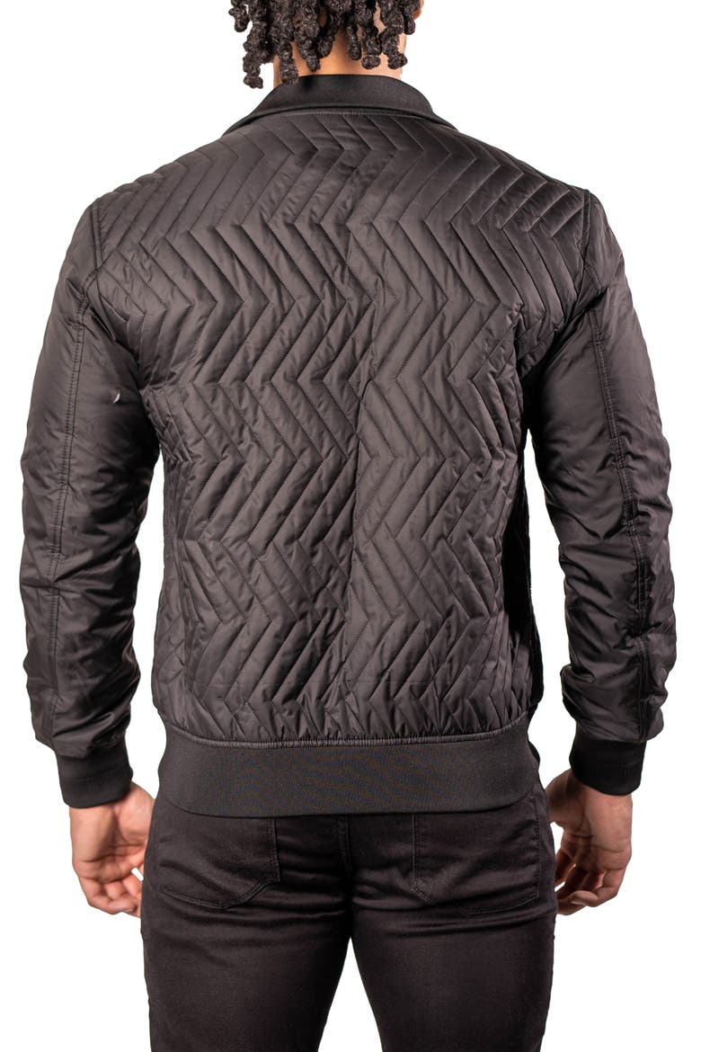 Puffycomb Quilted Bomber Jacket, Alternate, color, BLACK