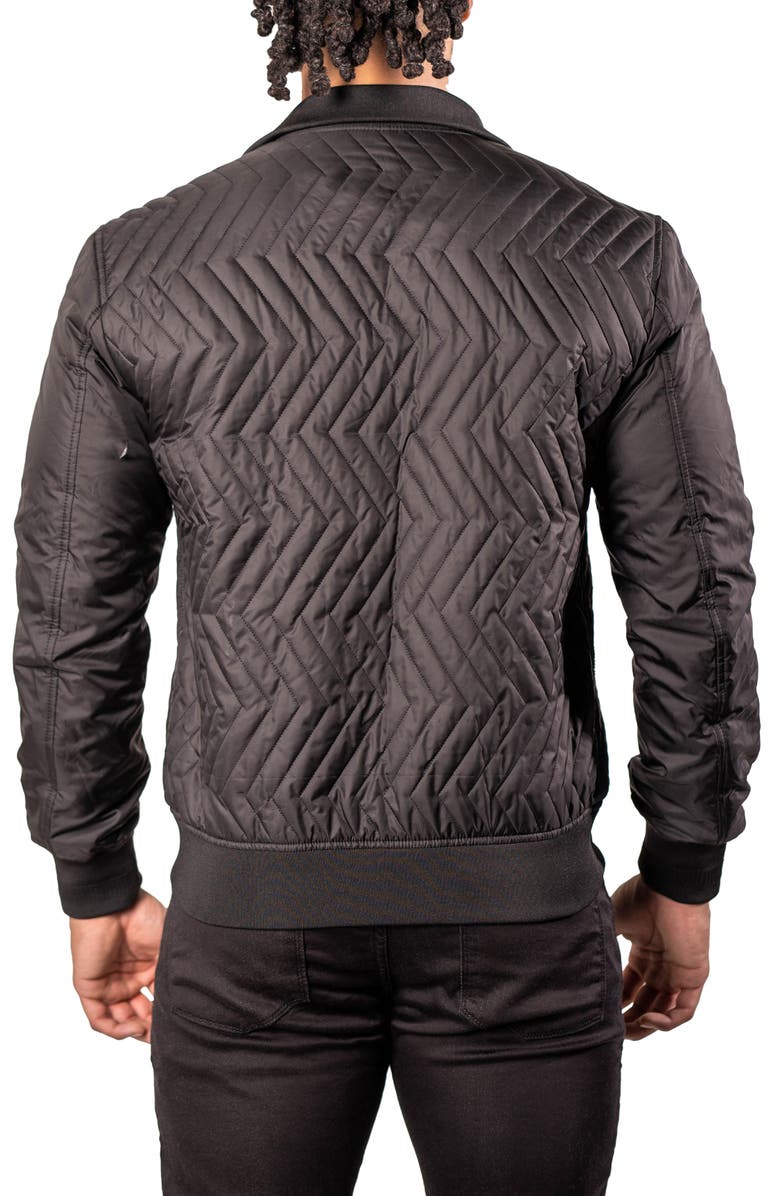 Maceoo Puffycomb Quilted Bomber Jacket, Alternate, color, Black