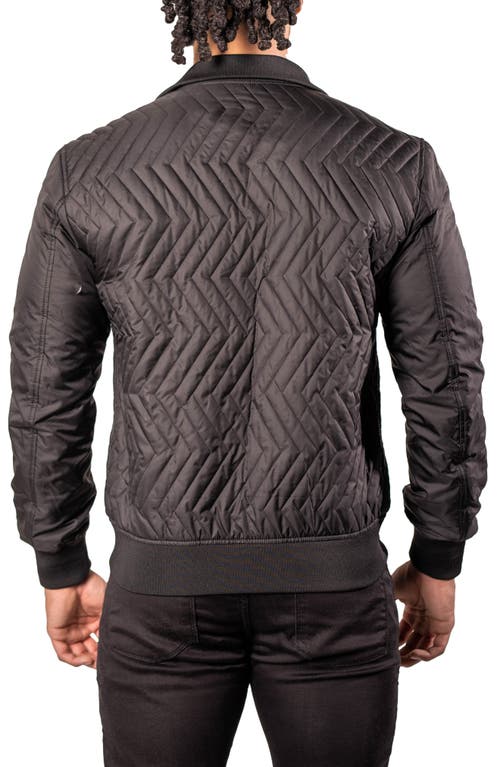 Maceoo Puffycomb Quilted Bomber Jacket In Black