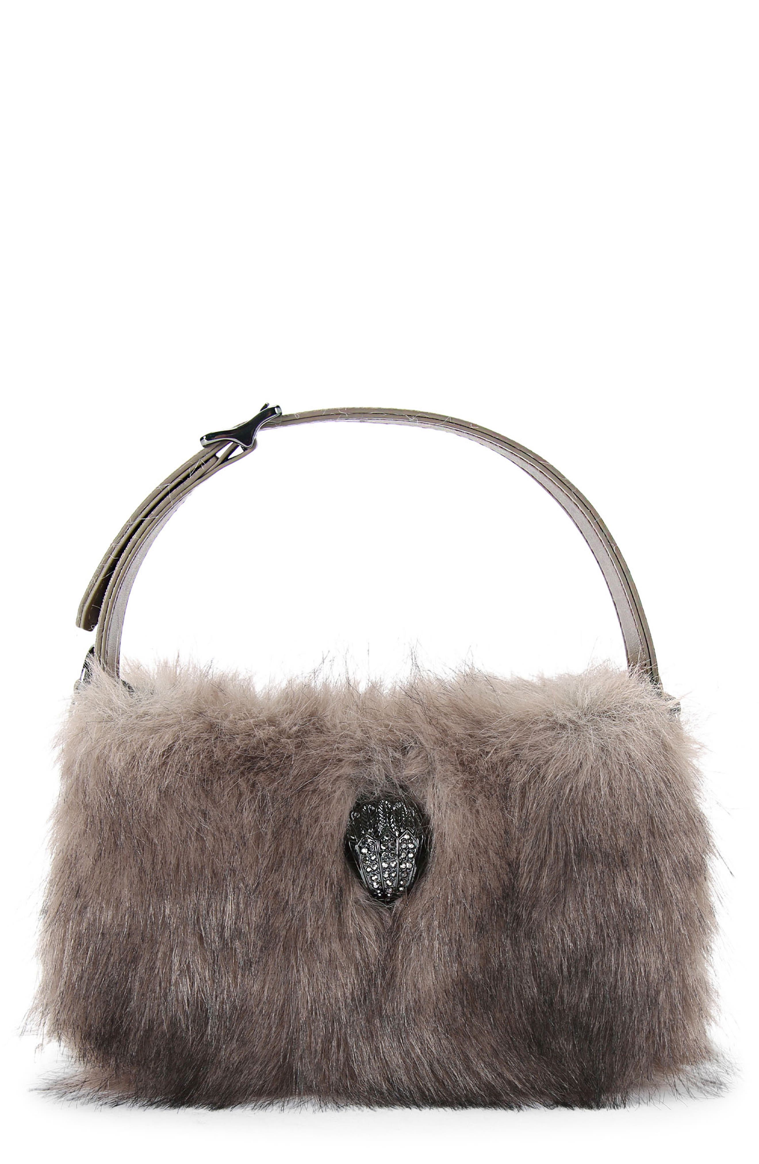 Kurt Geiger London Mini Bond Faux Fur Shoulder Bag, Main, color, 