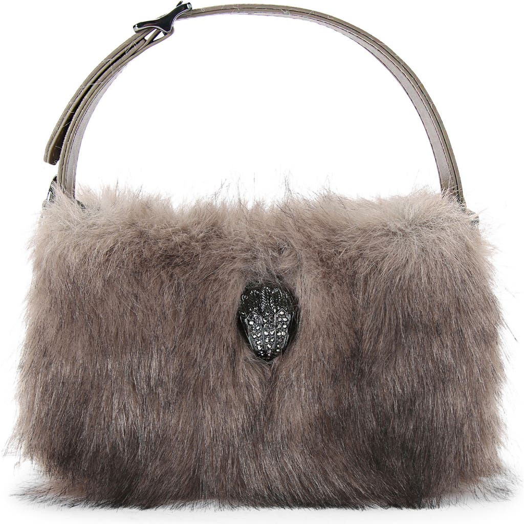Kurt Geiger London Mini Bond Faux Fur Shoulder Bag In Neutral