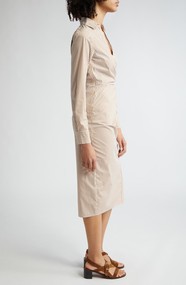 Veronica Beard Wright Stripe Long Sleeve Cotton Shirtdress, Alternate, color,