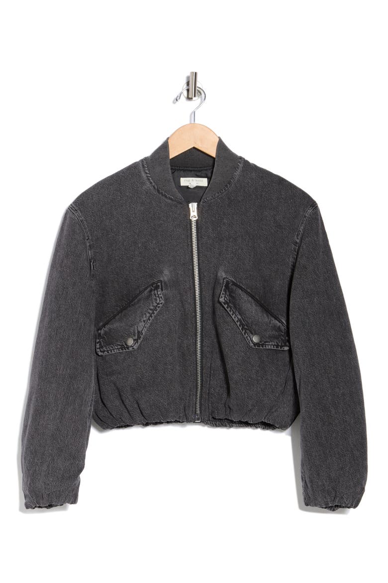 Maggie Featherweight Cotton Blend Crop Bomber Jacket, Main, color, ANGLIQUE