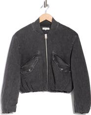 rag & bone Maggie Featherweight Cotton Blend Crop Bomber Jacket