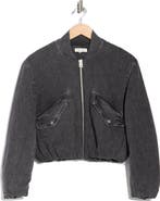 rag & bone Maggie Featherweight Cotton Blend Crop Bomber Jacket
