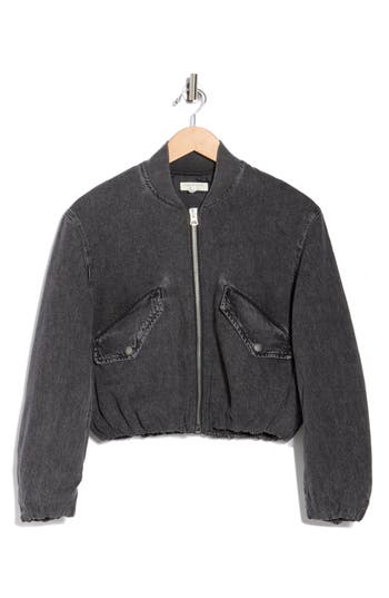 Rag & Bone Maggie Featherweight Cotton Blend Crop Bomber Jacket