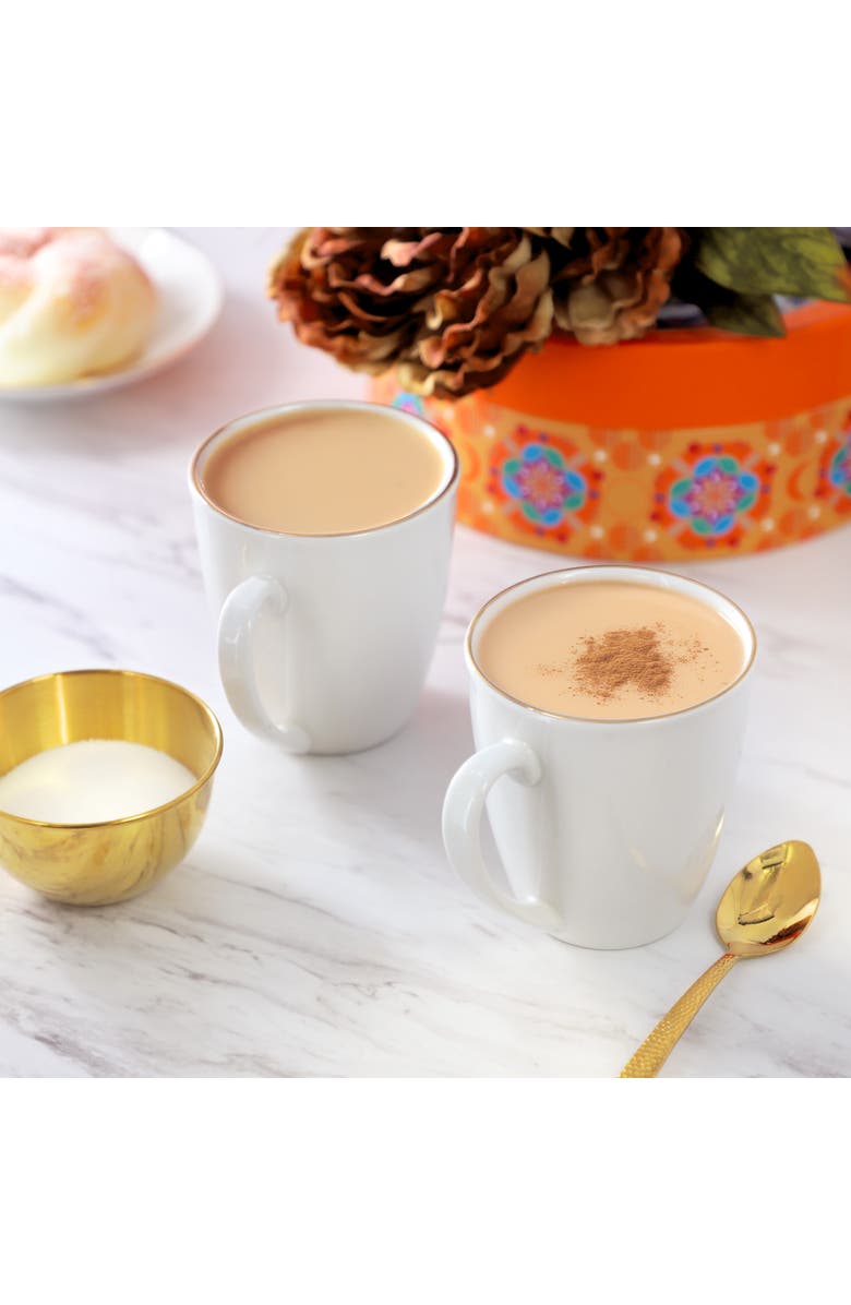 Gibson Home Ogalla 8 Piece 12 Ounce Gold Banded Fine Ceramic Mug Set, Alternate, color, White