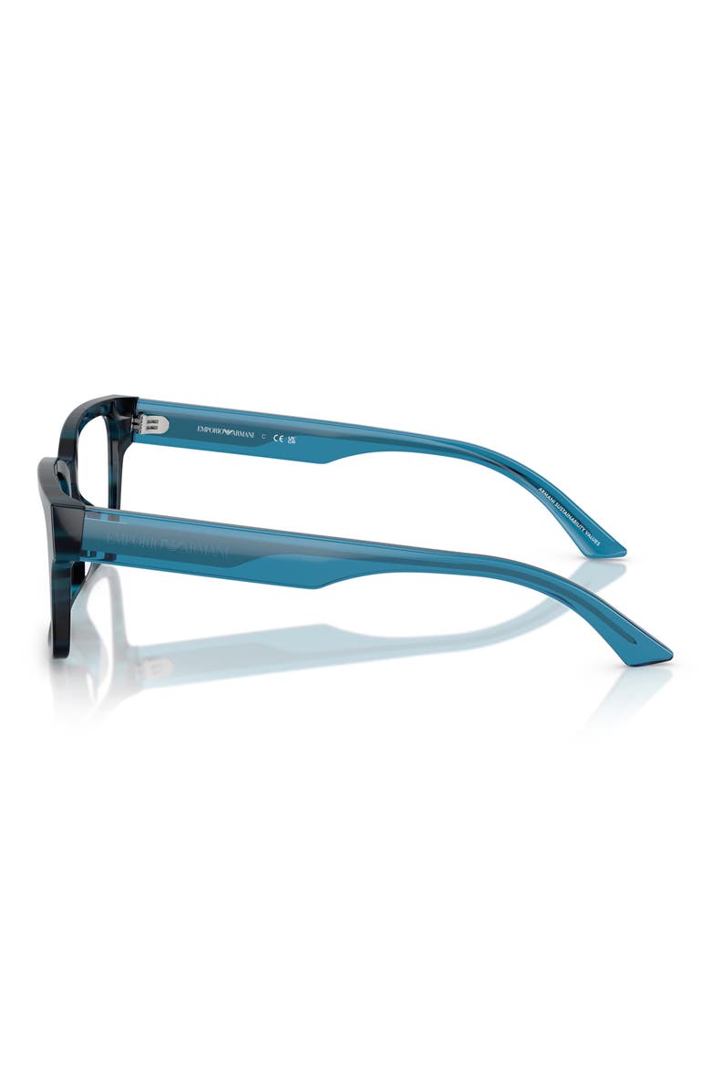 52mm Rectangle Optical Glasses, Alternate, color, HAVANA BLUE / DEMO LENS