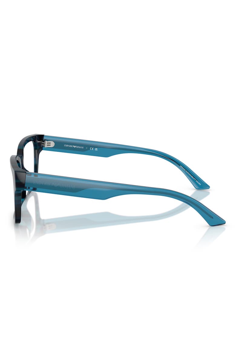 Emporio Armani 52mm Rectangle Optical Glasses, Alternate, color, Havana Blue / Demo Lens