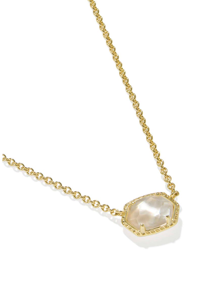 Daphne Frame Stone Pendant Necklace, Alternate, color, GOLD IVORY