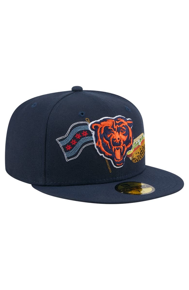 New Era Men's New Era Navy Chicago Bears State Stitch 59FIFTY Fitted Hat, Alternate, color, 